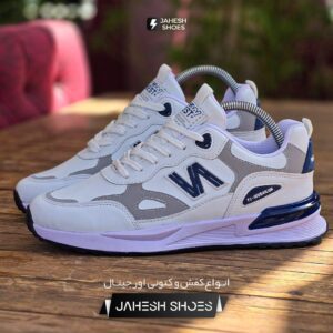 کتونی new balance سفید سورمه ای-کد 637