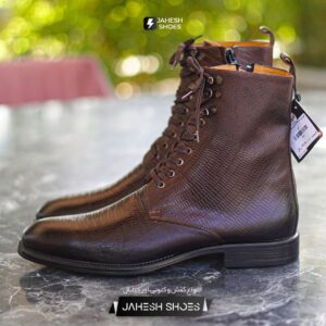 نیم بوتORO طرحدار قهوه ای-کد 279