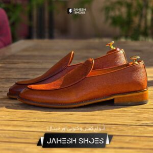 کالج چرم طبیعی FIT عسلی -کد 33