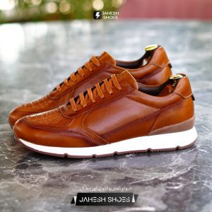 چرم اسپرت دوتیکه سنگی عسلی-کد 665